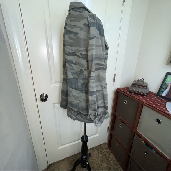 A New Approach Green Gray Camouflage Cotton Utility Jacket XL - Picture 5 of 16